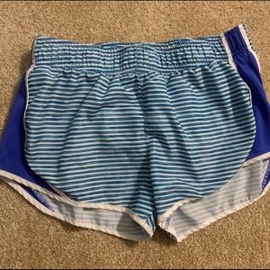 So Brand blue and white striped athletic shorts